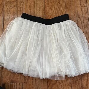 Society White Mini Bubble Skirt with Ruffled Details for Cocktail